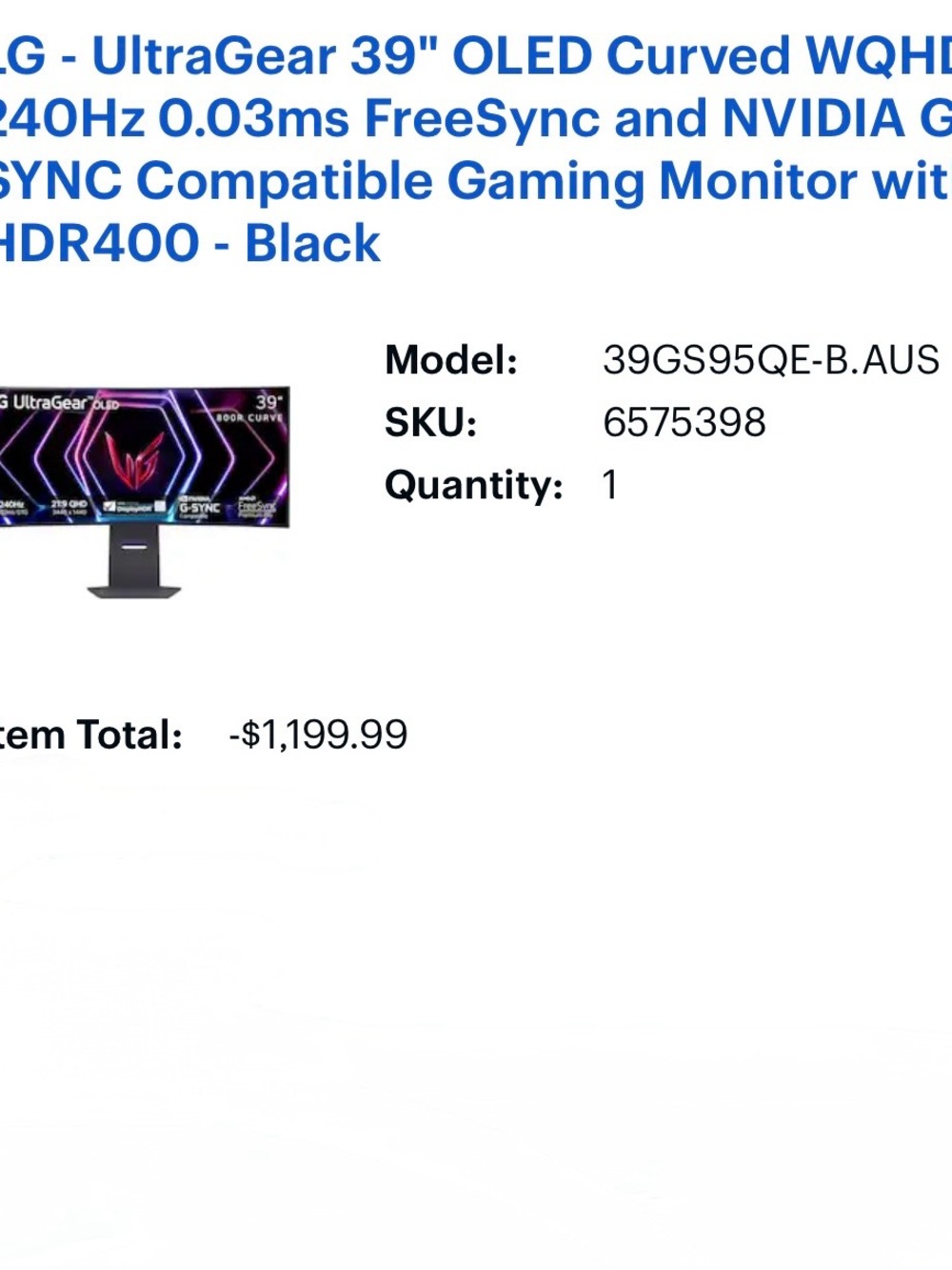 LG UltraGear Curved Gaming Monitor - Black with Purple Accent